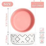 MSBC Ceramic Cat Bowls (13oz/390ml), Cute Cat Food and Water Feeder Set, Whisker Stress Free, Dishwasher Safe, Set of 2, Pink
