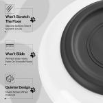 Kitwinney Cat Food Bowls, Whisker Friendly Ceramic Cat Bowls with Nonslip Silicone Bottom, Pack of 3 Quiet Cat Dishes and Plates for Feeding Indoor Cats, Kittens and Small Dogs(Fishbone)