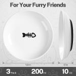 Kitwinney Cat Food Bowls, Whisker Friendly Ceramic Cat Bowls with Nonslip Silicone Bottom, Pack of 3 Quiet Cat Dishes and Plates for Feeding Indoor Cats, Kittens and Small Dogs(Fishbone)