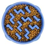 Outward Hound Large Slow Feeder Bowl, Puzzle Maze for Fast Eaters, Medium to Large Dogs, Helps Prevent Bloat & Aid Digestion, Holds 4 Cups Wet or Dry Food, Non-Slip, Made Without BPA, Blue