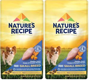 Nature′s Recipe Grain Free Small Breed Chicken, Sweet Potato & Pumpkin Recipe Dry Dog Food, 4 lb. Bag (Pack of 2)