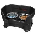 Neater Pet Brands Neater Feeder Deluxe Mess Proof Dog Bowls Elevated for Medium Dogs 19-40 lbs, Made in USA, No Spill Raised Dog Food Bowl Stand Feeding Station, Food and Water Bowl Set, Black
