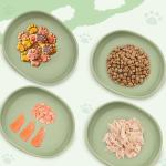 Cat Bowls Silicone Dog Bowls, Non Slip Dog Food Bowls Cat Feeding Bowls, Drinking Bowl Pet Bowl for Dry Food and Wet Food, 10 OZ/330ML Water or Food Bowl for Small Pets, Green 2pcs