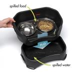 Neater Pet Brands Neater Feeder Deluxe Mess Proof Dog Bowls Elevated for Medium Dogs 19-40 lbs, Made in USA, No Spill Raised Dog Food Bowl Stand Feeding Station, Food and Water Bowl Set, Black