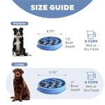 Outward Hound Large Slow Feeder Bowl, Puzzle Maze for Fast Eaters, Medium to Large Dogs, Helps Prevent Bloat & Aid Digestion, Holds 4 Cups Wet or Dry Food, Non-Slip, Made Without BPA, Blue