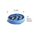Outward Hound Large Slow Feeder Bowl, Puzzle Maze for Fast Eaters, Medium to Large Dogs, Helps Prevent Bloat & Aid Digestion, Holds 4 Cups Wet or Dry Food, Non-Slip, Made Without BPA, Blue