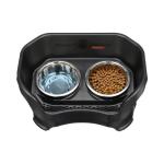 Neater Pet Brands Neater Feeder Deluxe Mess Proof Dog Bowls Elevated for Medium Dogs 19-40 lbs, Made in USA, No Spill Raised Dog Food Bowl Stand Feeding Station, Food and Water Bowl Set, Black