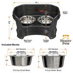 Neater Pet Brands Neater Feeder Deluxe Mess Proof Dog Bowls Elevated for Medium Dogs 19-40 lbs, Made in USA, No Spill Raised Dog Food Bowl Stand Feeding Station, Food and Water Bowl Set, Black
