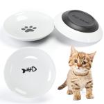 Dazhshun Cat Bowls,Ceramic Cat Food Bowls for Indoor Cats,Whisker Fatigue Shallow Cats Dishes for Food and Water,Non-Slip Silicone Kitten Food Bowls,3 Pack Kitten Plates Feeding and Drinking