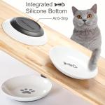 Dazhshun Cat Bowls,Ceramic Cat Food Bowls for Indoor Cats,Whisker Fatigue Shallow Cats Dishes for Food and Water,Non-Slip Silicone Kitten Food Bowls,3 Pack Kitten Plates Feeding and Drinking