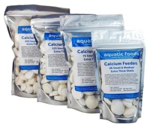 Aquatic Foods Inc. Calcium Feeder Small & Medium Shells. Extra Thick Shells for Shrimp, Snails, Crabs, Crayfish, Hermit Crabs and All Tropical Fish. 4oz …26 Count Bag