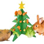 Vehomy Rabbit Foraging Puzzle Toy - Christmas Tree Guinea Pig Bunny Hamster Vegetable Hay Feeder