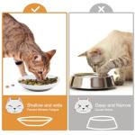 Dazhshun Cat Bowls,Ceramic Cat Food Bowls for Indoor Cats,Whisker Fatigue Shallow Cats Dishes for Food and Water,Non-Slip Silicone Kitten Food Bowls,3 Pack Kitten Plates Feeding and Drinking
