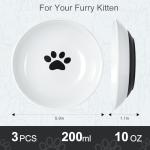 Dazhshun Cat Bowls,Ceramic Cat Food Bowls for Indoor Cats,Whisker Fatigue Shallow Cats Dishes for Food and Water,Non-Slip Silicone Kitten Food Bowls,3 Pack Kitten Plates Feeding and Drinking
