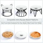 Dazhshun Cat Bowls,Ceramic Cat Food Bowls for Indoor Cats,Whisker Fatigue Shallow Cats Dishes for Food and Water,Non-Slip Silicone Kitten Food Bowls,3 Pack Kitten Plates Feeding and Drinking