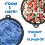 2 Pack Collapsible Dog Bowl Travel Portable Pet Bowls [34oz,1000ml],Expandable Foldable Food Water Feeding Dishes for Traveling Hiking Walking,with Carabiners [Black,Blue]