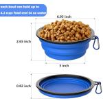 2 Pack Collapsible Dog Bowl Travel Portable Pet Bowls [34oz,1000ml],Expandable Foldable Food Water Feeding Dishes for Traveling Hiking Walking,with Carabiners [Black,Blue]