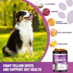 Grass Burn Spot Chews for Dogs Dog Pee Grass Neutralizer 200 Green Grass Dog Chews Urine Lawn Spot Protector Urinary Tract Support Dog Bladder Support Cranberry, Apple Cider Vinegar, DL-Methionine