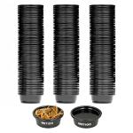 MRTIOO 100 pcs 0.5oz Crested Gecko Food and Water Feeding Cups, Reptile Feeder Bowls, for Lizard and Other Small Pet Ledge Accessories Supplies - Black