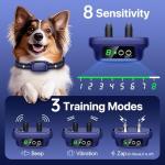 Dog Bark Collar for Large Medium Dogs,Automatic Barking Collar with 3 Training Mode,Rechargeable Anti Bark Collar with 8 Adjustable Sensitivity (Blue)