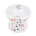 Necoichi Elevated Cat Water Bowl – Ceramic Raised Cat Bowl, Prevents Neck & Whisker Fatigue – Dishwasher & Microwave Safe – Pet Water Bowl for Cats (Sakura Floral, Extra Tall)
