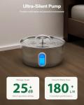 Cat Water Fountain Stainless Steel - 3.2L/108oz Pet Water Fountain for Cats Indoor - Automatic Pet Watering Dispenser (4 Filter)