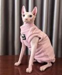 Sphynx Cat Clothes Hairless Cat Warm Fleece Vest Elastic Winter Sweater Outfit, Pet Clothes for Sphynx Cat Coat for Cats and Small Dogs Apparel, Hairless cat Shirts Sweaters (Pink, Small)
