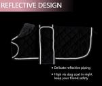Geyecete Warm Thermal Quilted Dachshund Coat, Dog Winter Coat with Warm Fleece Lining, Outdoor Dog Apparel with Adjustable Bands for Medium, Large Dog-Black-S