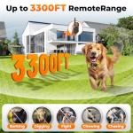Dog Training Collar, 3300FT Dog Training Collar with Remote, IPX7 Waterproof Collar with Beep, Vibration, Fits for Large Medium Small Dogs, Keypad Lock and Flashing Light (10-120Lbs)