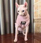 Sphynx Cat Clothes Hairless Cat Warm Fleece Vest Elastic Winter Sweater Outfit, Pet Clothes for Sphynx Cat Coat for Cats and Small Dogs Apparel, Hairless cat Shirts Sweaters (Pink, Small)