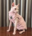 Sphynx Cat Clothes Hairless Cat Warm Fleece Vest Elastic Winter Sweater Outfit, Pet Clothes for Sphynx Cat Coat for Cats and Small Dogs Apparel, Hairless cat Shirts Sweaters (Pink, Small)
