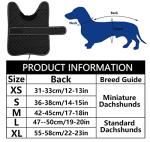 Geyecete Warm Thermal Quilted Dachshund Coat, Dog Winter Coat with Warm Fleece Lining, Outdoor Dog Apparel with Adjustable Bands for Medium, Large Dog-Black-S