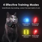 Cat Training Collar Cat Bark Collar with Remote Electric Cats Shock Collar 3300FT IP67 Waterproof 3 Training Modes Beep Vibration Shock Mode Top Meowing Effective for Bad Behavior Carbon Black