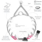 Herm Sprenger Chrome Plated Steel Dog Collar with Quick Release ClicLock Buckle and Biothane Insert Training Collar for Dogs Made in Germany (Passionfruit Pink, 16in x 2.25mm(neck size up to 13-14in))