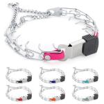 Herm Sprenger Chrome Plated Steel Dog Collar with Quick Release ClicLock Buckle and Biothane Insert Training Collar for Dogs Made in Germany (Passionfruit Pink, 16in x 2.25mm(neck size up to 13-14in))