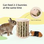 andwe Hay Feeder Less Wasted Wooden Food Feeding Rack for Rabbit Guinea Pig Chinchilla - Standing Pet-self Feeding Hay Manage