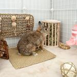 andwe Hay Feeder Less Wasted Wooden Food Feeding Rack for Rabbit Guinea Pig Chinchilla - Standing Pet-self Feeding Hay Manage