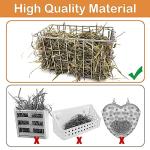 RMNHPTK Rabbit Hay Feeder Rack for Cage, Rabbit Dispenser Holder Stainless Steel Heavy-Duty Metal Hanging Hay Manger for Rabbits Bunnies Guinea Pigs Chinchillas (2 Pack, 9x3.9x3.9 in)