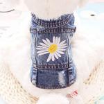 Pet Clothes Jeans Jacket Cool Puppy Denim Shirts for Small Medium Dogs Cats Lapel Vests Vintage Washed Clothes Scratch Design Coat