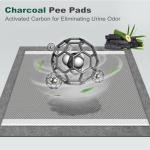 MIZOK Large Dog Pee Pads 28”×30” Charcoal, 50 Count, Puppy Pads Superior Odor-Control Potty Pads for Dogs with Adhesive Tabs Super Absorbent Activated Carbon Leak-Proof Disposable, Black