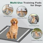 MIZOK Large Dog Pee Pads 28”×30” Charcoal, 50 Count, Puppy Pads Superior Odor-Control Potty Pads for Dogs with Adhesive Tabs Super Absorbent Activated Carbon Leak-Proof Disposable, Black