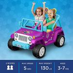 Power Wheels JoJo Siwa Jeep Wrangler, 12V Battery-Powered Ride-on Vehicle for Preschool Kids Ages 3-7 Years