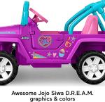 Power Wheels JoJo Siwa Jeep Wrangler, 12V Battery-Powered Ride-on Vehicle for Preschool Kids Ages 3-7 Years
