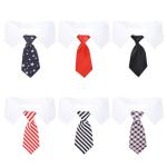 Segarty Neck Tie for Dogs, 6 Pack Adjustable Cute Pet Ties Collars Grooming Accessories Formal Wedding Costume for Medium Large Dogs, Black Red Star Dog Necktie Set Birthday Holiday Party (XL)