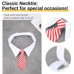 Segarty Neck Tie for Dogs, 6 Pack Adjustable Cute Pet Ties Collars Grooming Accessories Formal Wedding Costume for Medium Large Dogs, Black Red Star Dog Necktie Set Birthday Holiday Party (XL)