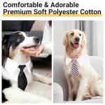 Segarty Neck Tie for Dogs, 6 Pack Adjustable Cute Pet Ties Collars Grooming Accessories Formal Wedding Costume for Medium Large Dogs, Black Red Star Dog Necktie Set Birthday Holiday Party (XL)