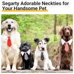 Segarty Neck Tie for Dogs, 6 Pack Adjustable Cute Pet Ties Collars Grooming Accessories Formal Wedding Costume for Medium Large Dogs, Black Red Star Dog Necktie Set Birthday Holiday Party (XL)