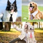Segarty Neck Tie for Dogs, 6 Pack Adjustable Cute Pet Ties Collars Grooming Accessories Formal Wedding Costume for Medium Large Dogs, Black Red Star Dog Necktie Set Birthday Holiday Party (XL)