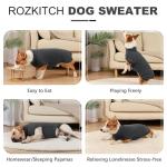ROZKITCH Dog Winter Coat Soft Pullover Pajamas, Pet Windproof Warm Cold Weather Jacket Vest Cozy Onesie Jumpsuit Apparel Outfit Clothes for Small, Medium, Large Dogs Walking Hiking Travel Sleep Black