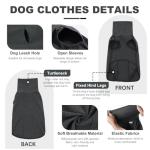 ROZKITCH Dog Winter Coat Soft Pullover Pajamas, Pet Windproof Warm Cold Weather Jacket Vest Cozy Onesie Jumpsuit Apparel Outfit Clothes for Small, Medium, Large Dogs Walking Hiking Travel Sleep Black